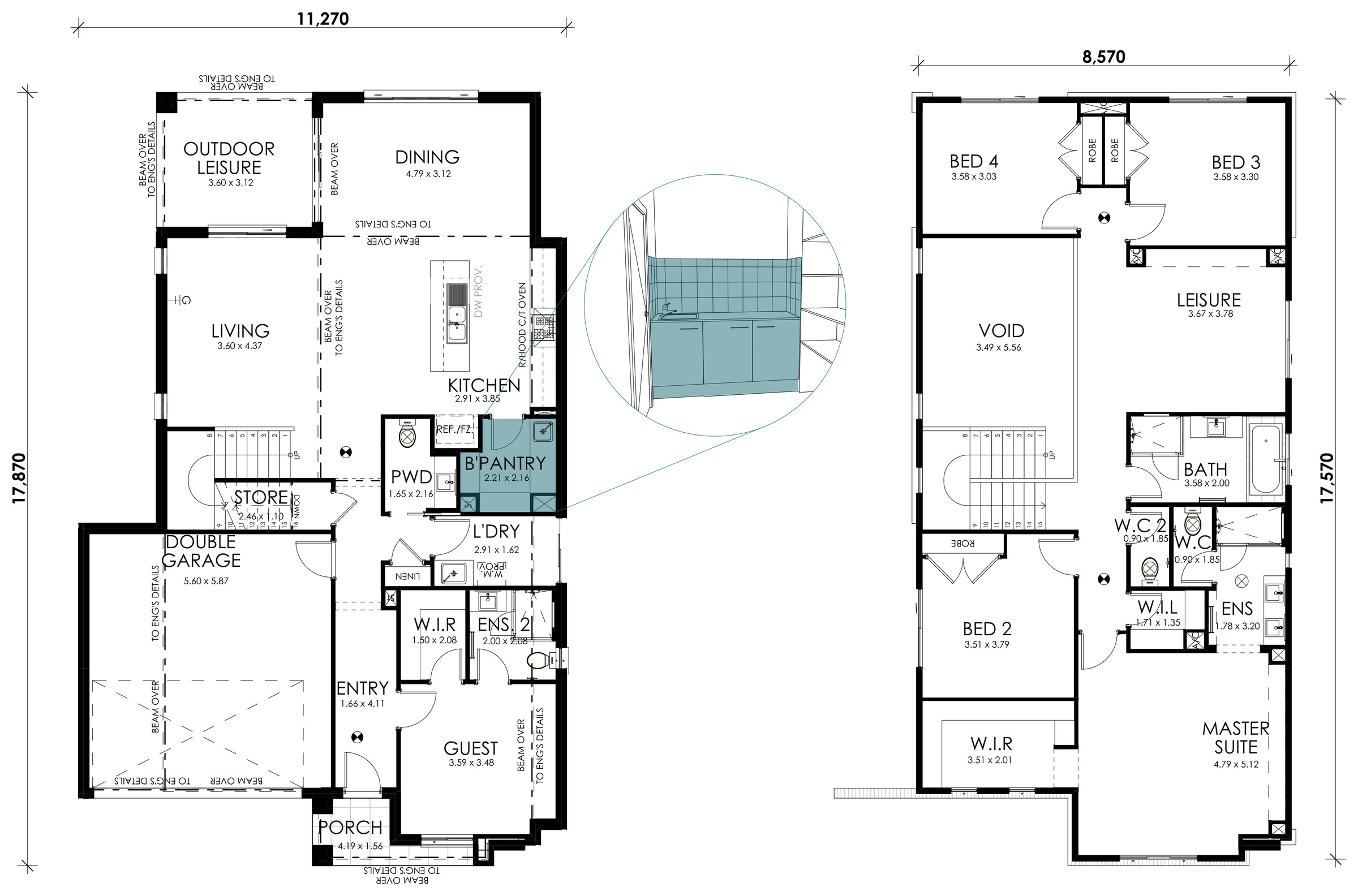 Sage floorplan option: Butlers Pantry Fitout