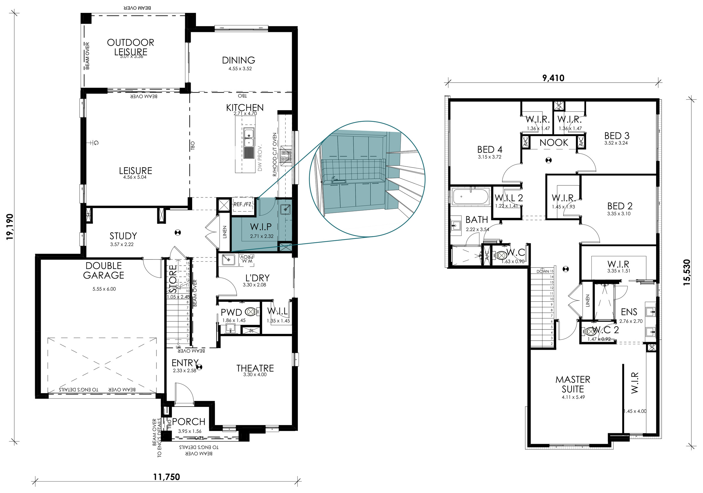 Coastline floorplan option: Butlers Pantry Fitout with Overhead Cabinetry