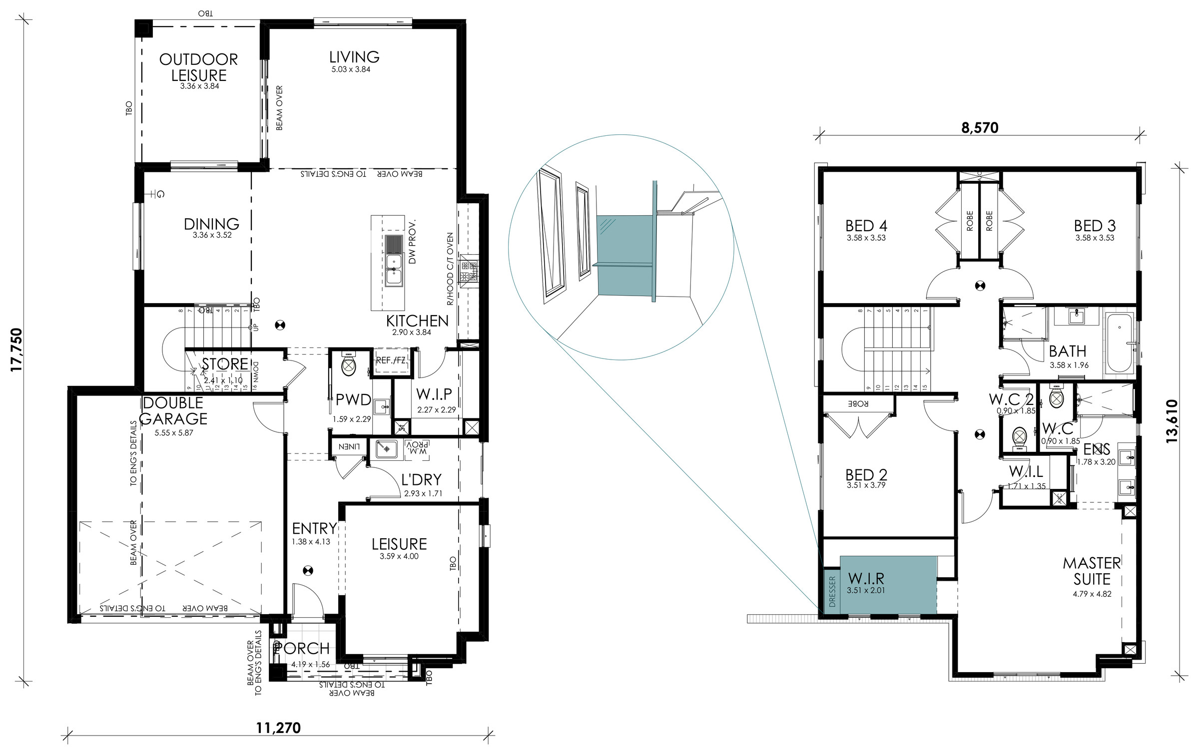 Sage floorplan option: Dresser to Master WIR