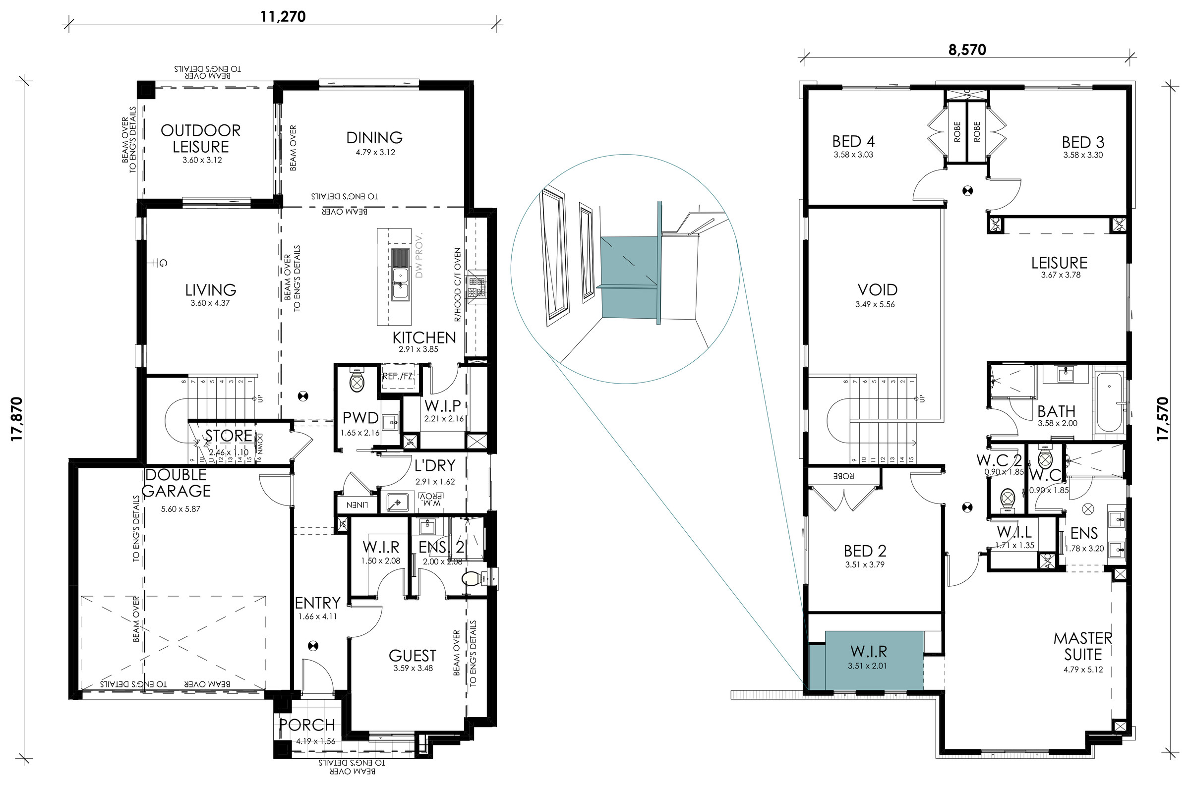 Sage floorplan option: Dresser to Master WIR