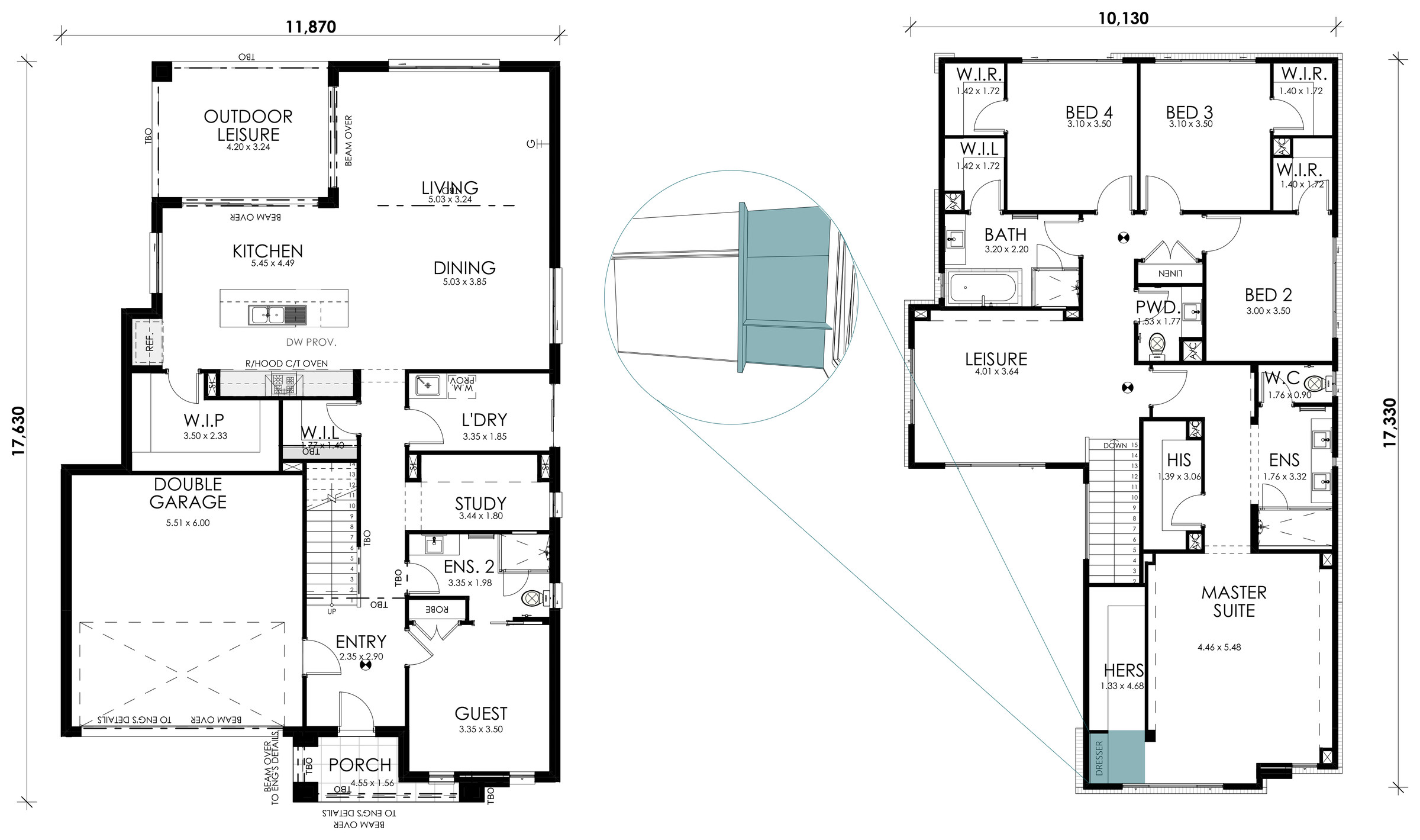 Solstice floorplan option: Dresser to Master WIR