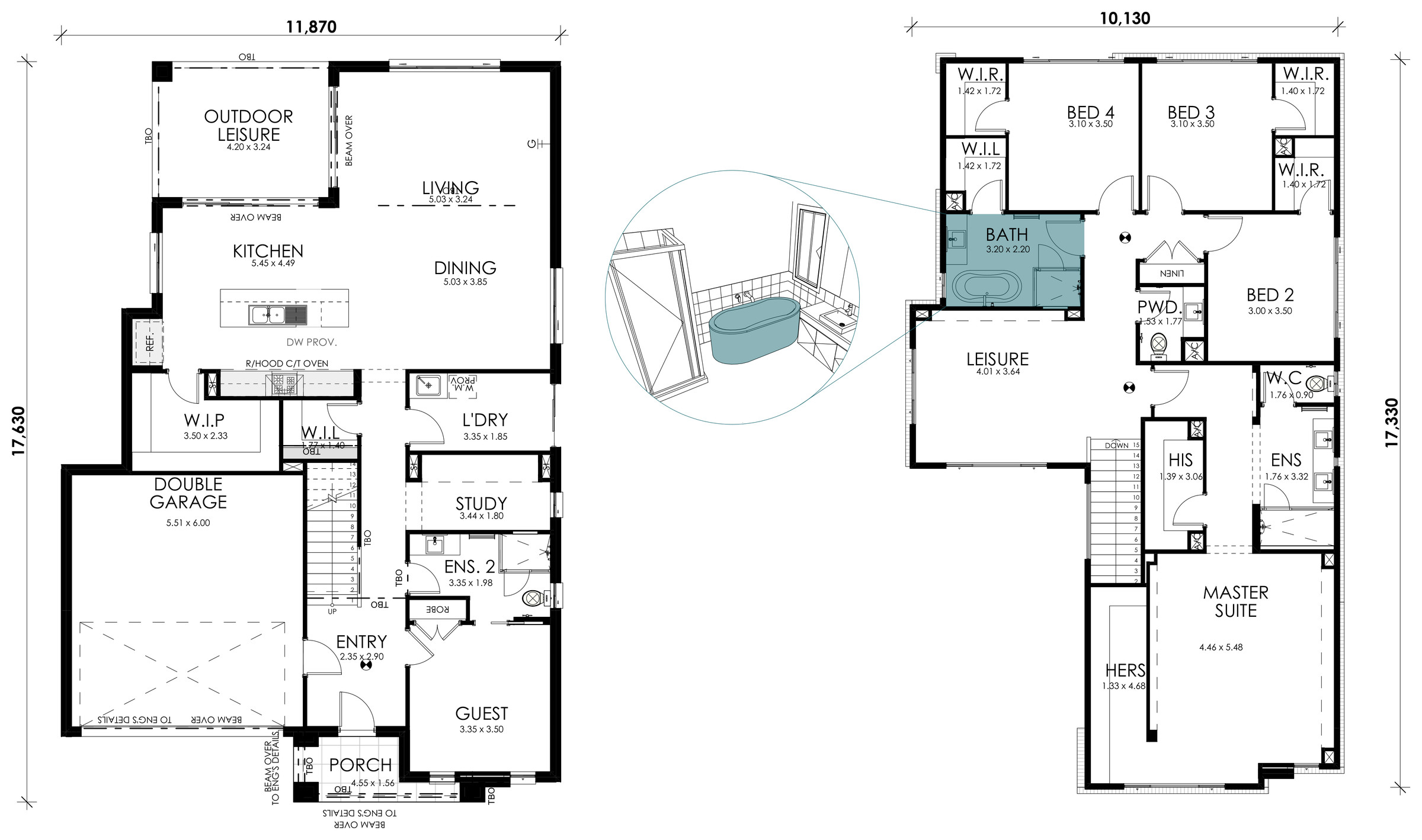 Solstice floorplan option: Freestanding Bath
