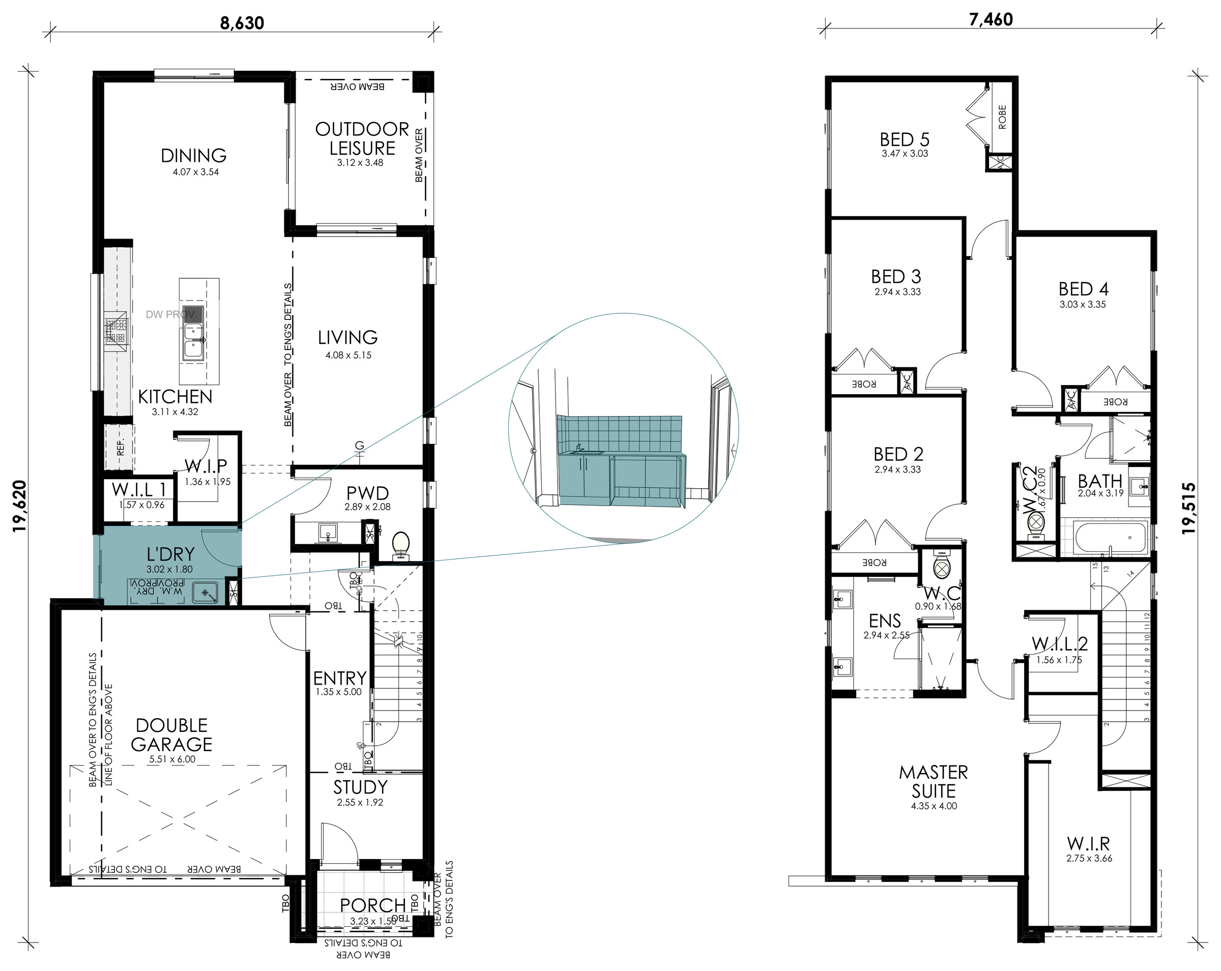 Magnolia floorplan option: Laundry Fitout
