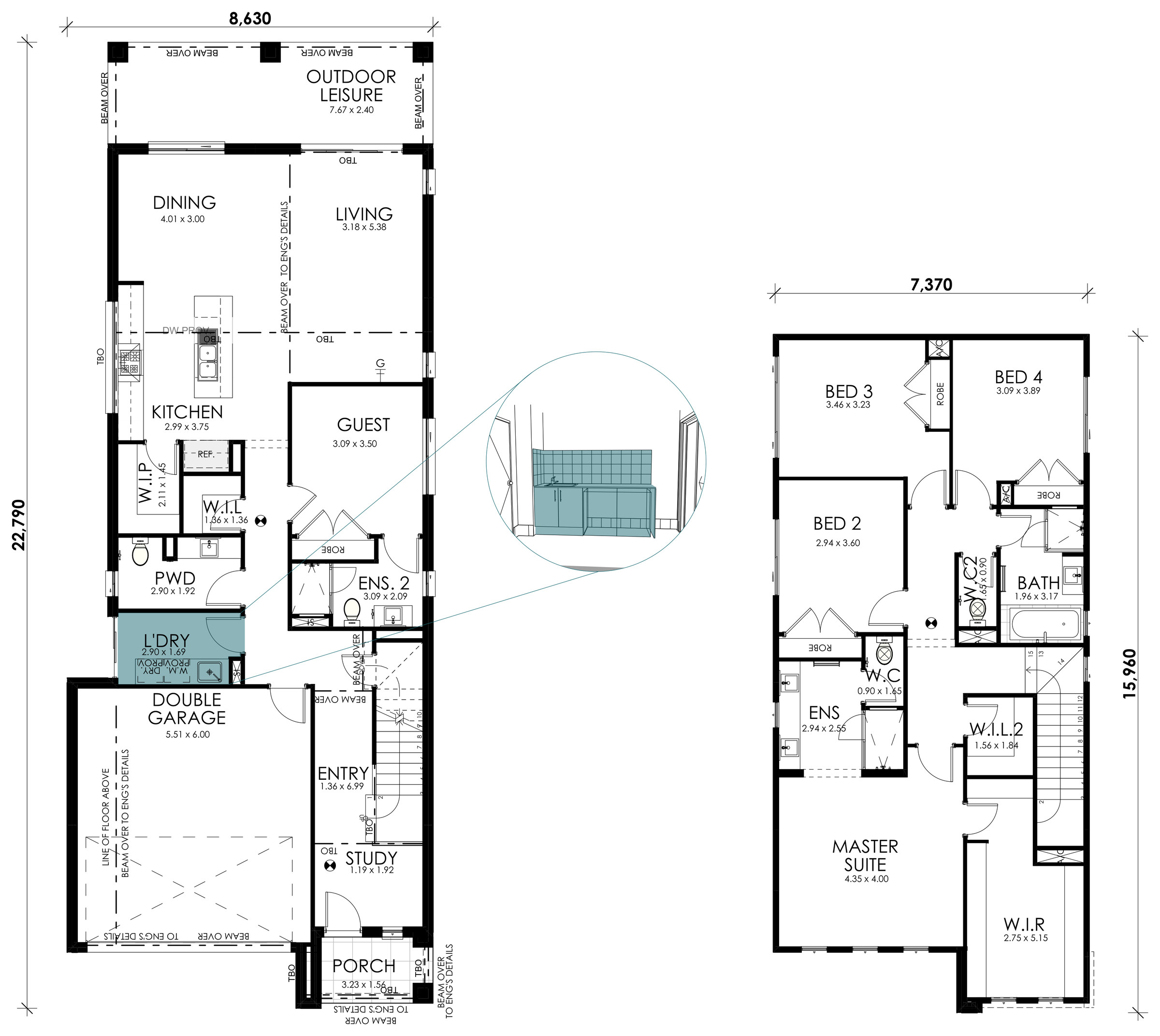 Magnolia floorplan option: Laundry Fitout