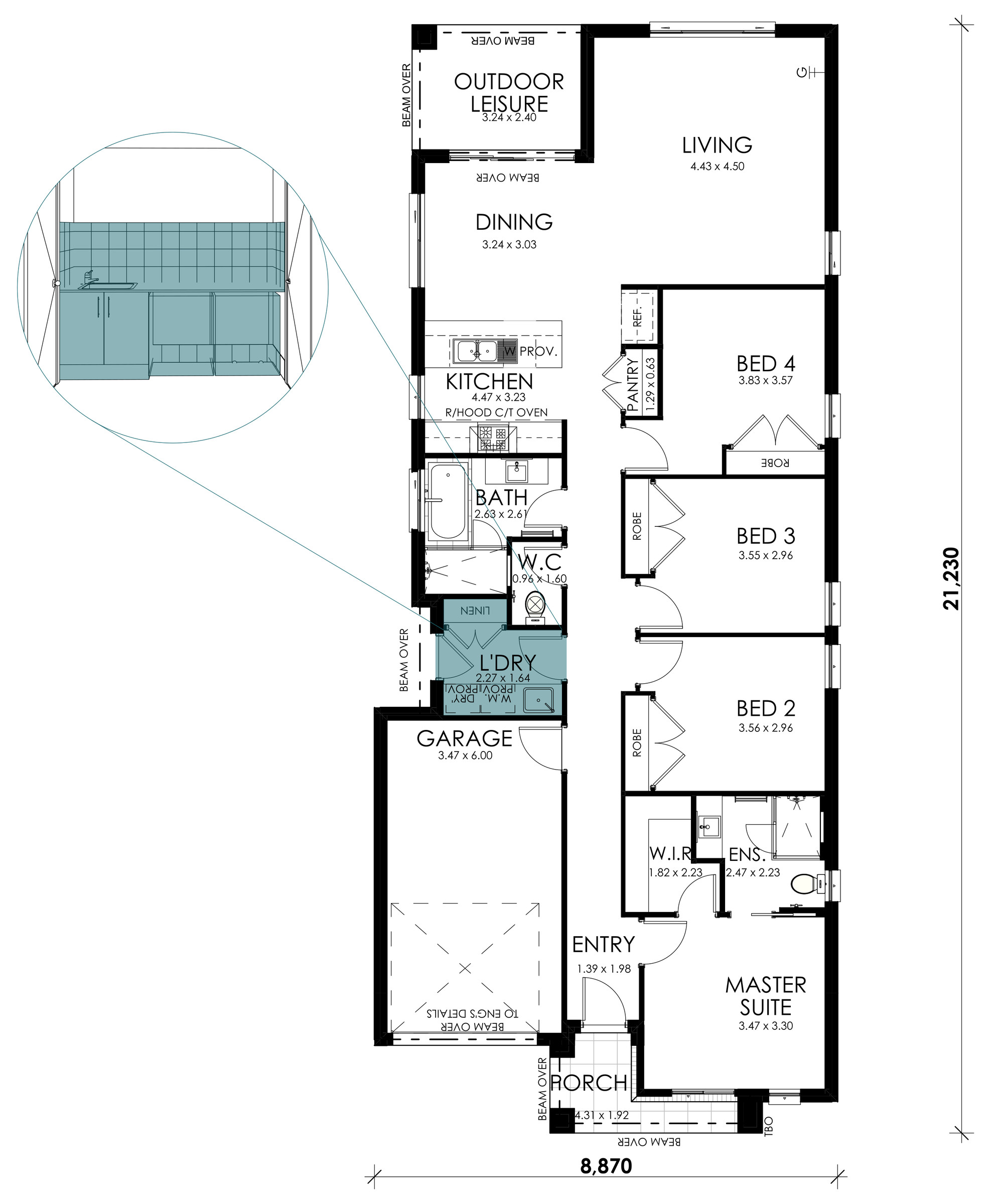 Rainwood floorplan option: Laundry Fitout
