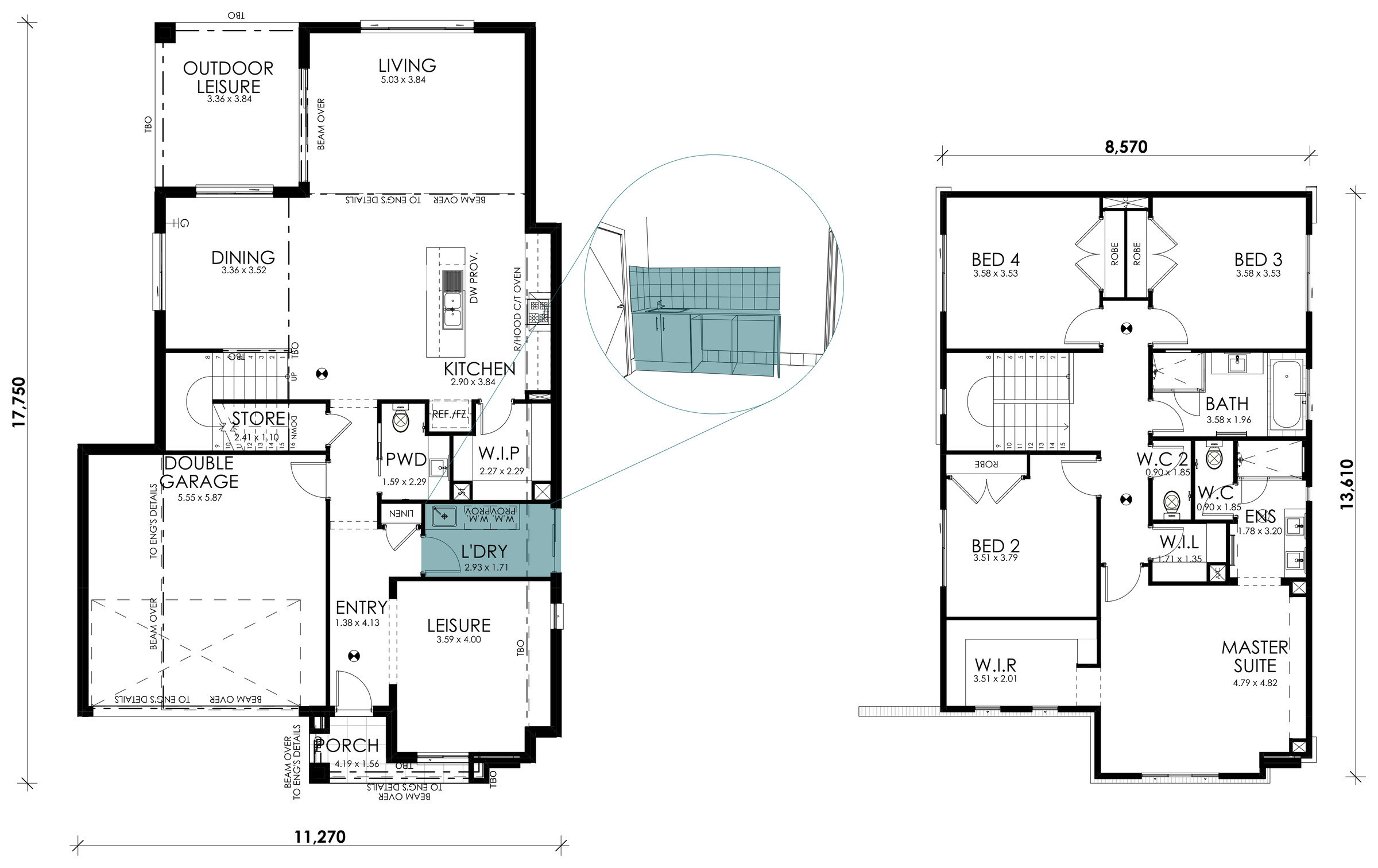 Sage floorplan option: Laundry Fitout