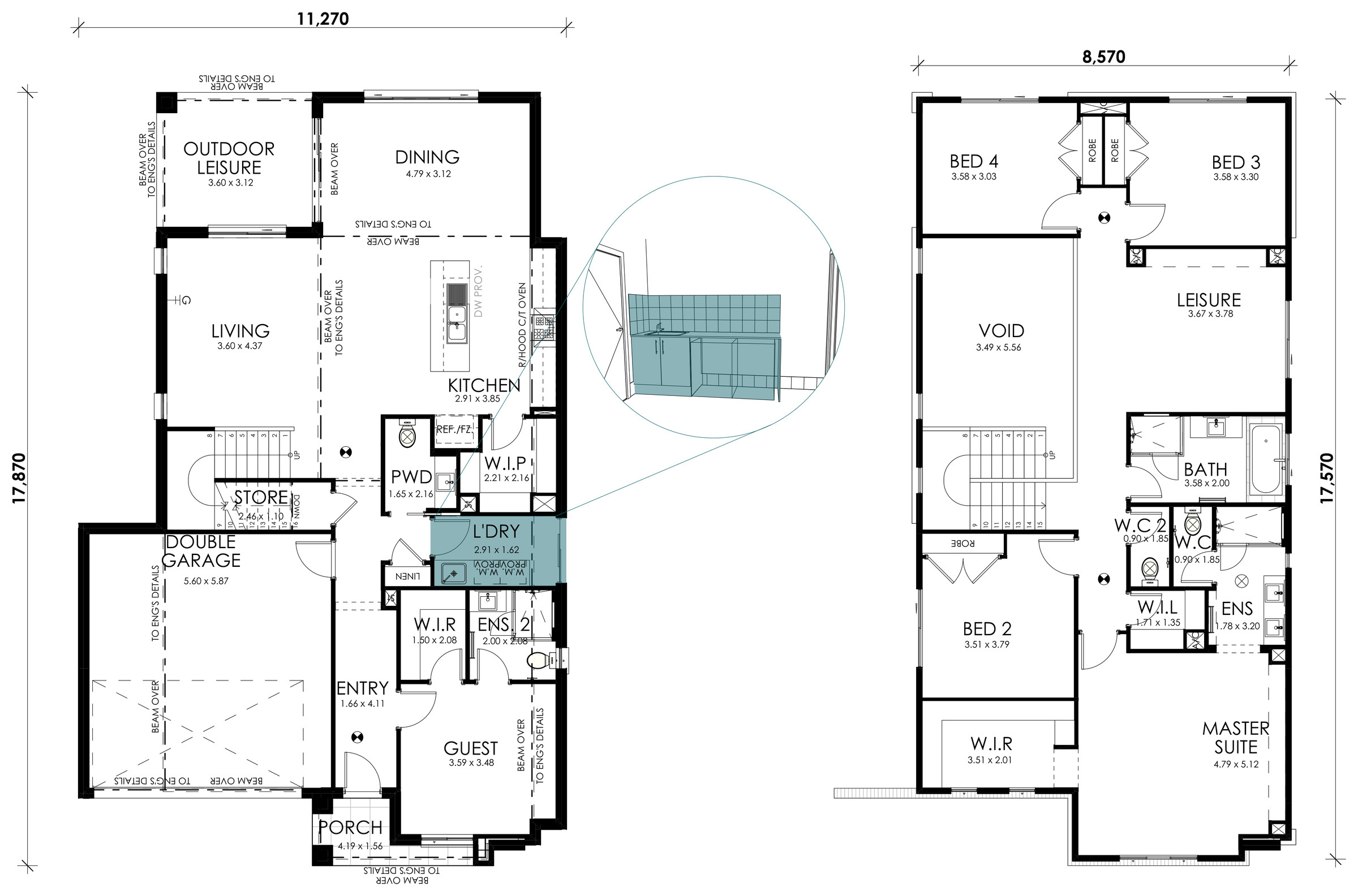 Sage floorplan option: Laundry Fitout