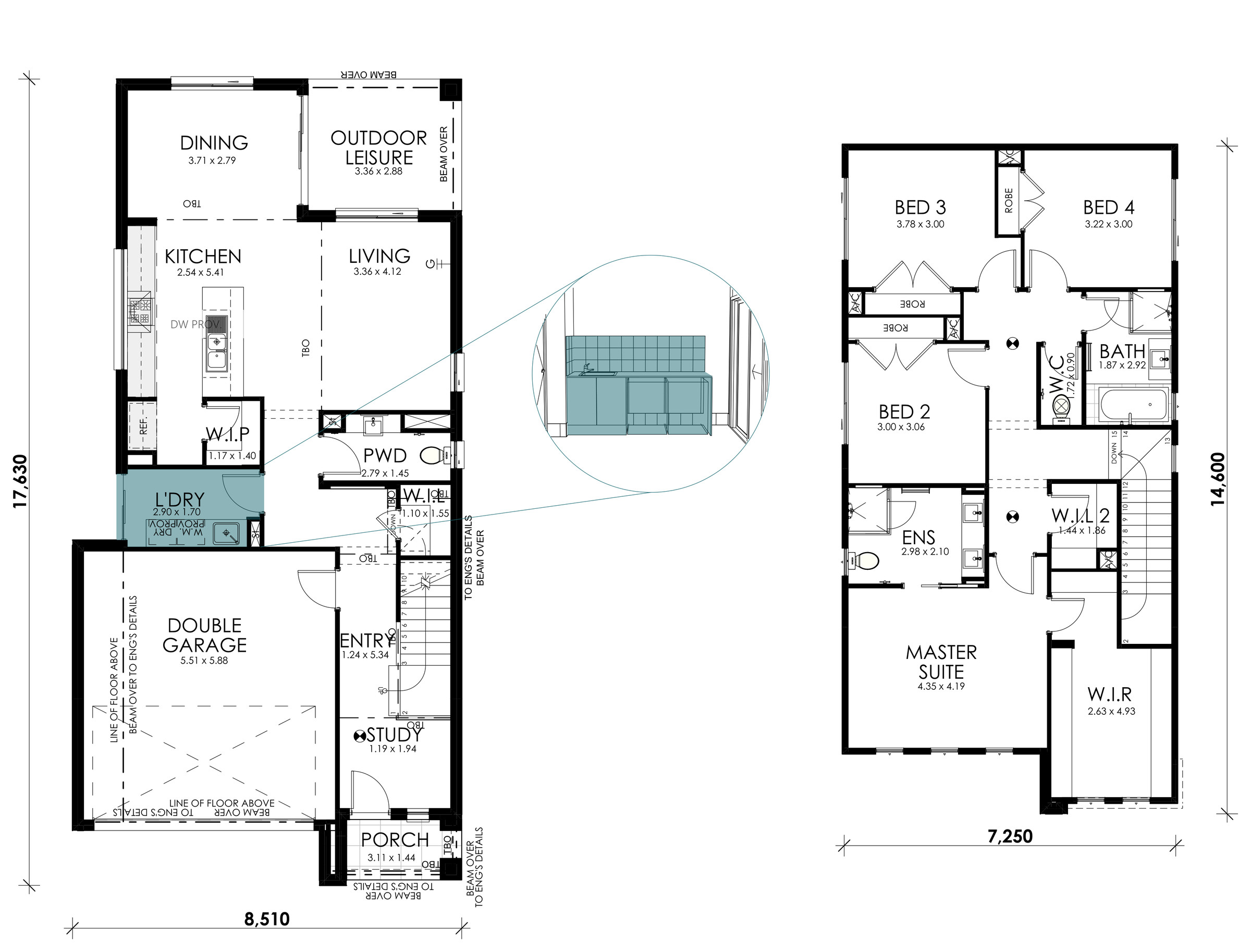 Sienna floorplan option: Laundry Fitout