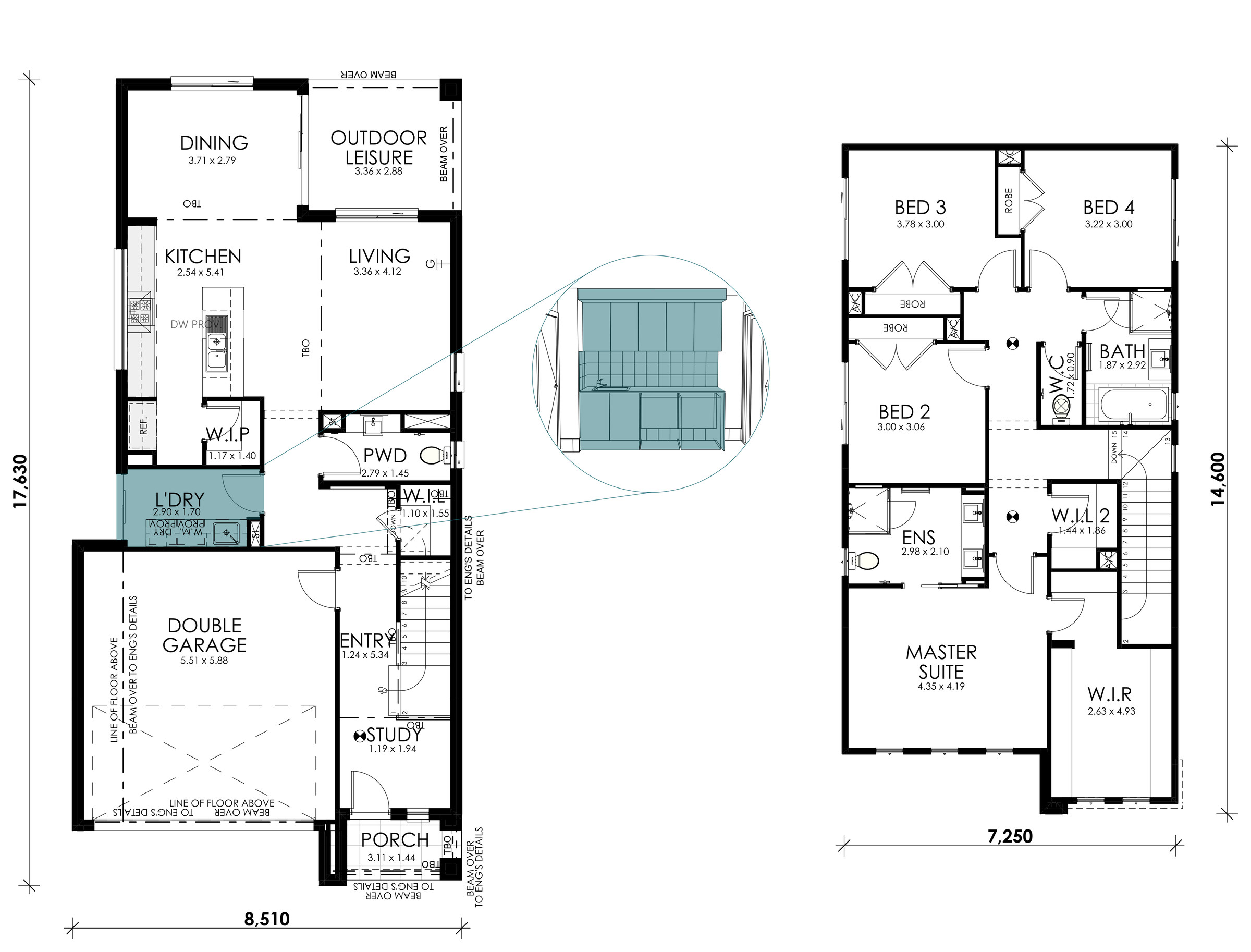 Sienna floorplan option: Laundry Fitout with Overhead Cabinetry