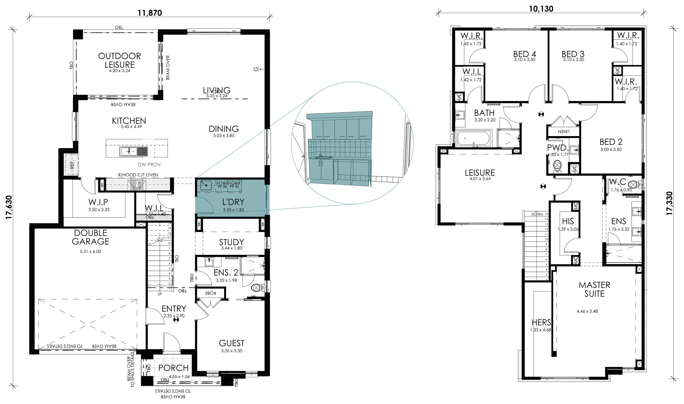Solstice floorplan option: Laundry Fitout with Overhead Cabinetry