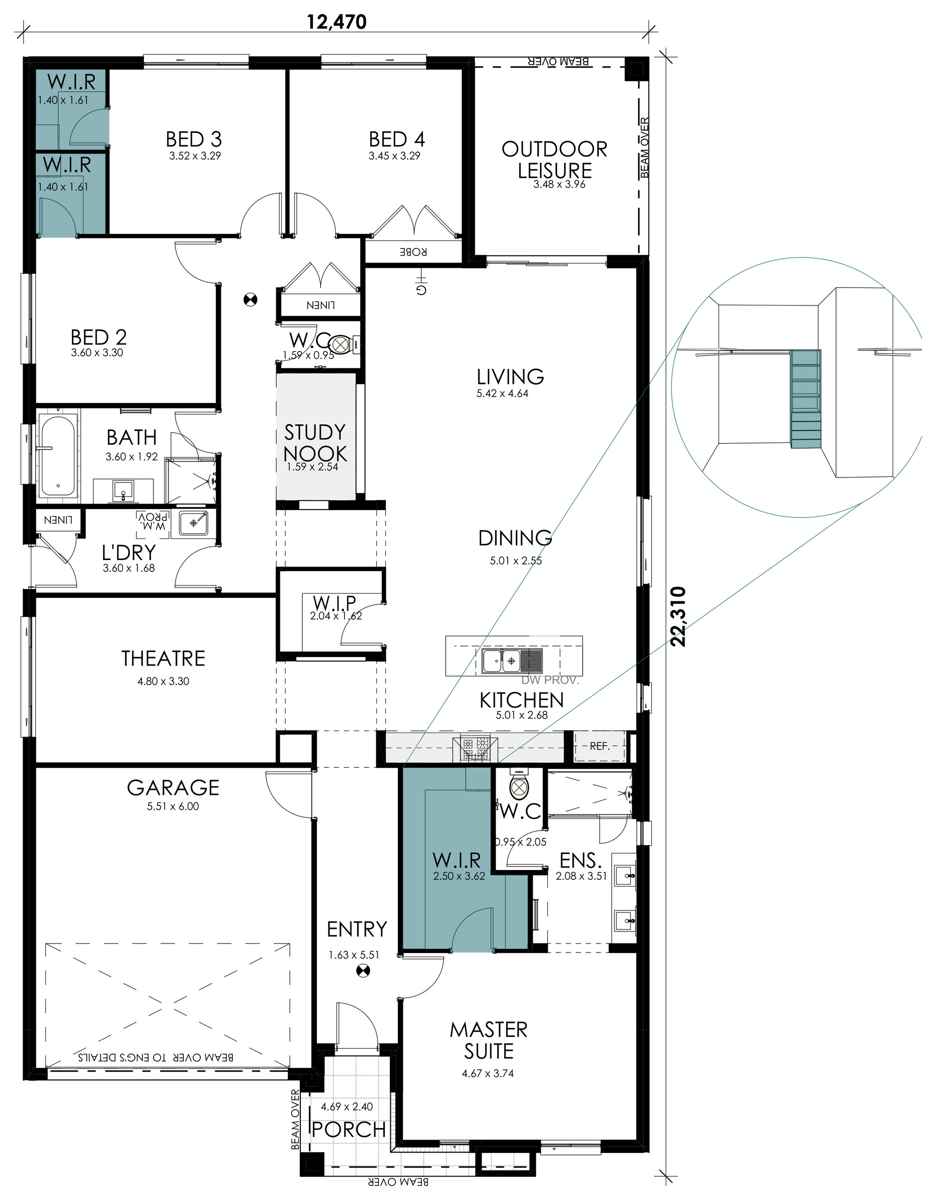 Aurelia floorplan option: WIR Shelf and Drawer Tower